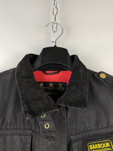 Barbour International Wax Cotton Button Zip Jacket Size M / L - Picture 17 of 21