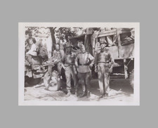 WW2 Photo U.S. Army GIs With Allies Military Vehicles