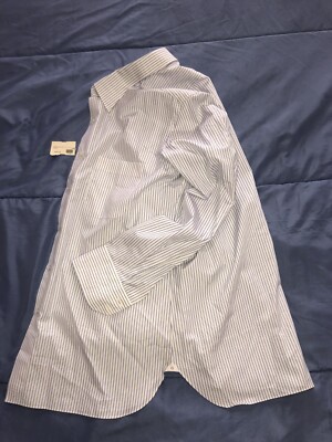 GIORGIOS Palm Beach White Blue Striped Dress Shirt Men 16 41 $495 Made in Italy