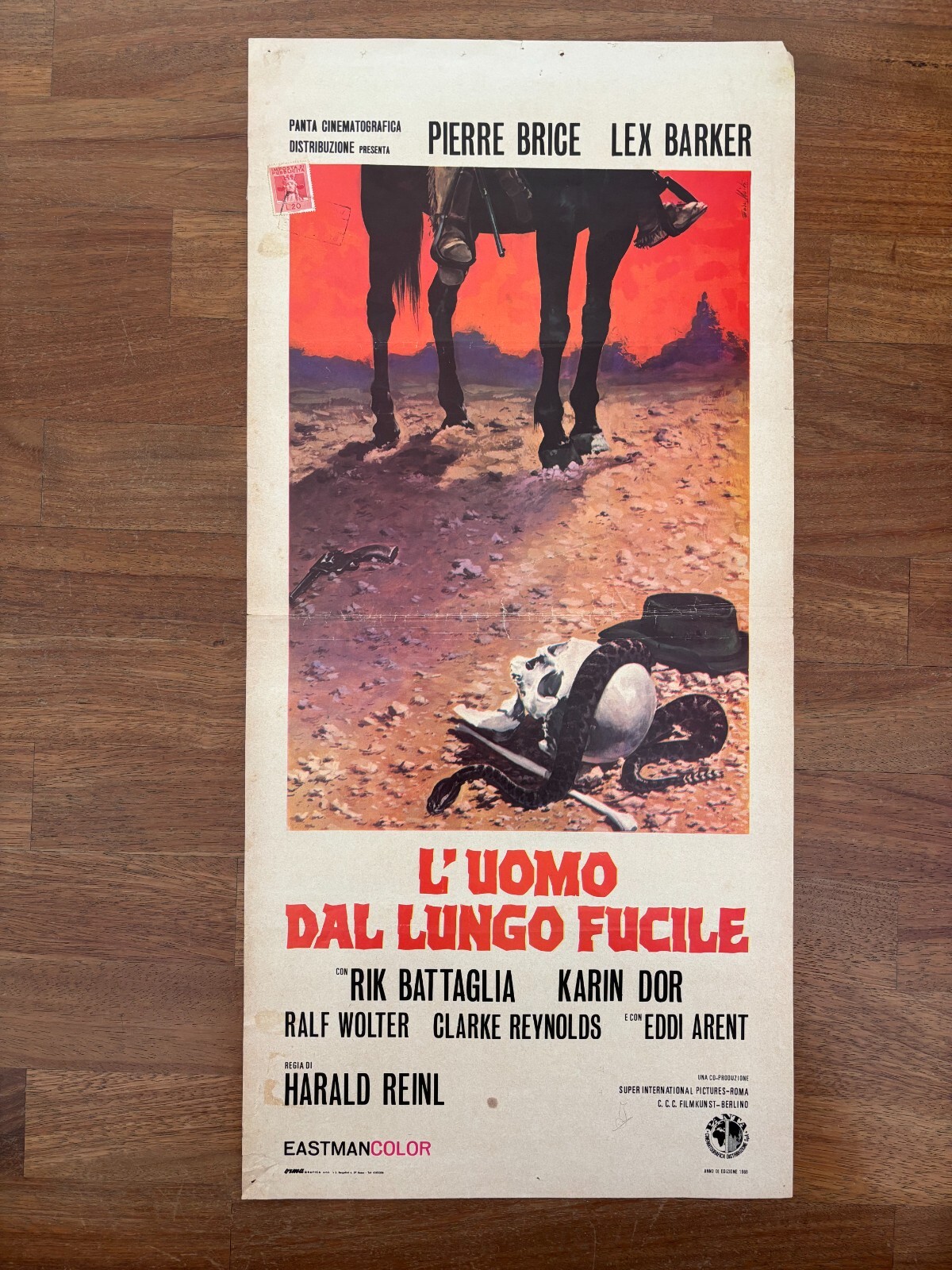 Locandina originale film L'uomo dal lungo fucile (1968) - Regia di Harald Reinl