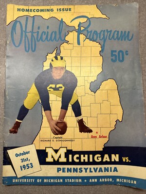 1954 MICHIGAN VS PENNSYLVANIA Vintage College Football