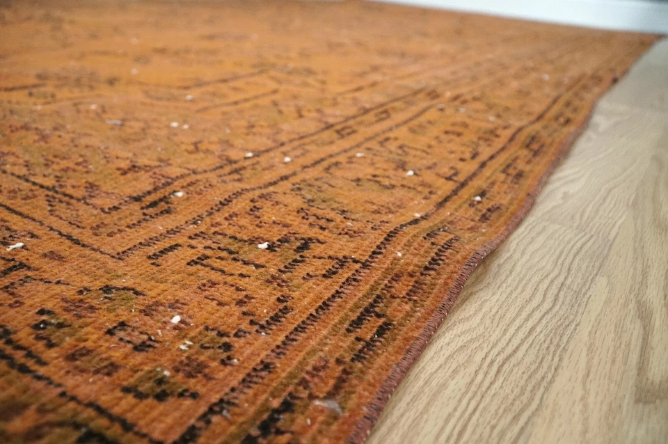 Alfombra oriental naranja, alfombra vintage de lana, alfombra turca antigua, 4,99 x 8,96 pies H-2219 Foto 4 de 4