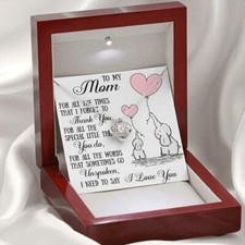 To My Mom Love Knot Necklace From Daughter Son, Mother Day Trendy Gift Mommy Mum