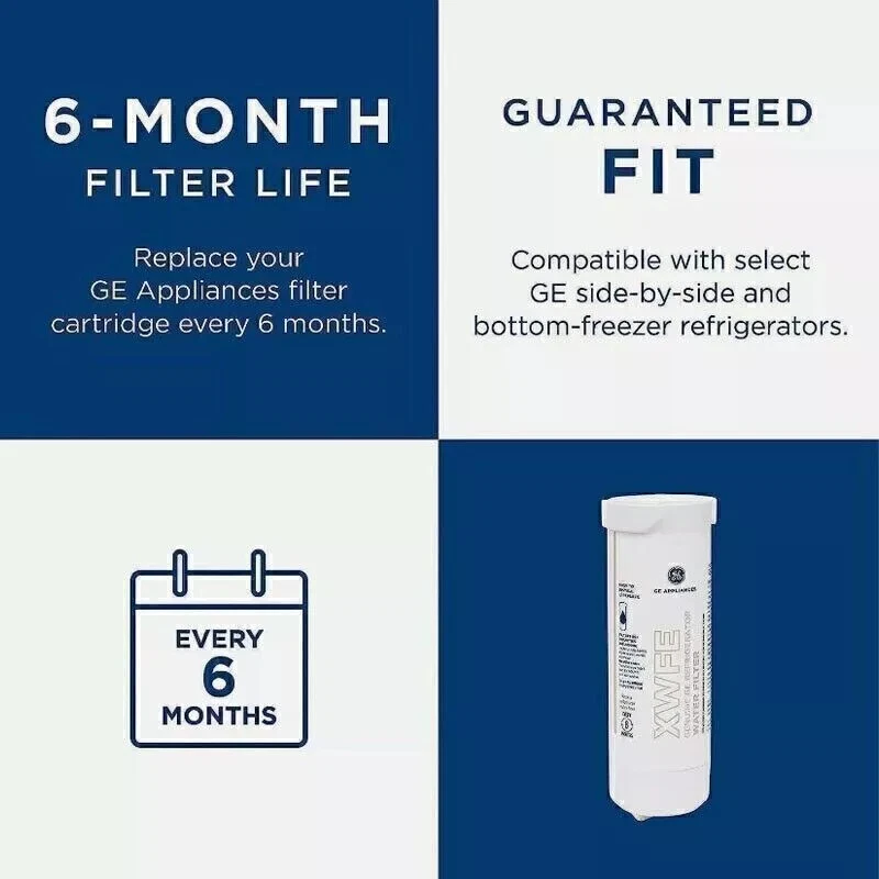 1~3 PACK para filtro de agua de repuesto para refrigerador GE XWFE sin chip EE. UU. Foto 3 de 4
