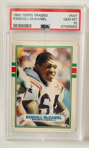 1989 Topps Traded Randall McDaniel Rookie #54T PSA 10 Gem Mint Vikings HOF