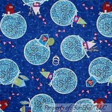 BonEful Fabric FQ Cotton Quilt Blue Red Globe Map Small World House Love America