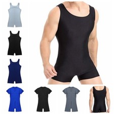 Men's Singlet Wrestling Leotard Fitness Vest Zipper One Piece Jumpsuit Bodysuit