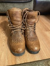 Vintage JUSTIN Booties Leather Lace-Up Brown 6 B Women Boots, L0919
