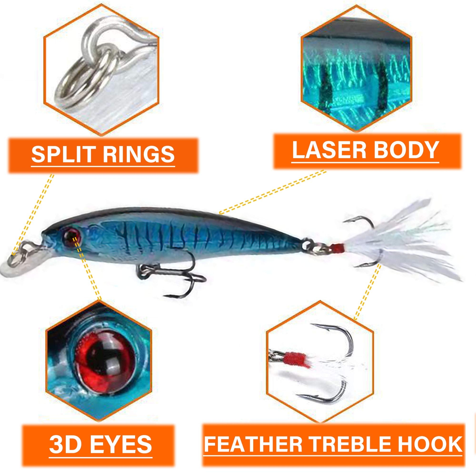 10 Crankbait Fishing Lures Swimbaits Topwater Lures for Fresh and Saltwater - Image 8