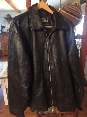 genuine Navarre leather motorcycle jacket with Eagle - Flag- USA