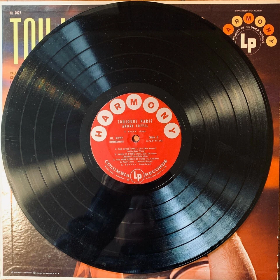 ANDRE TOFFEL TOUJOURS PARIS VINYL LP HARMONY HL 7027 14 - Image 4 of 4