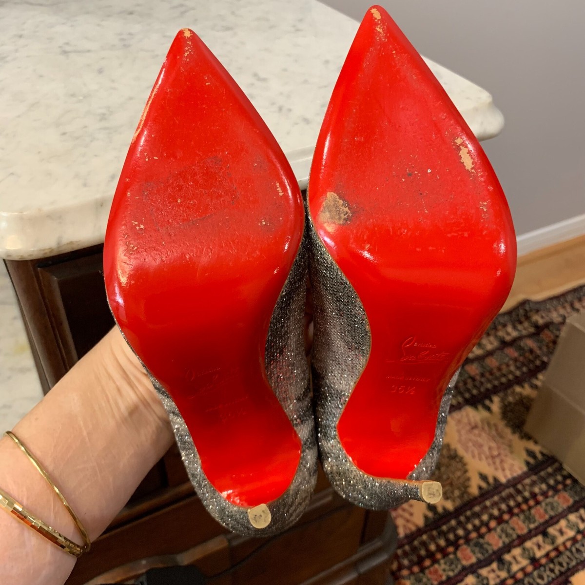 Christian Louboutin So Kate 120 Sirene Silver Lame size 35.5 Christian Louboutin So Kate 120 Sirene Silver Lame size 35.5