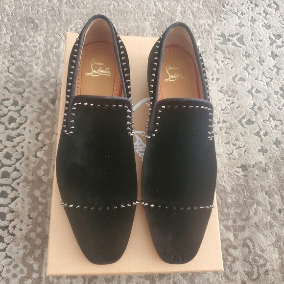 Christian Louboutin Dandeton Spikes  Black Velvet Loafers with Studs 40 Dandelion Spikes - Loafers - Veau velours and spikes - Black  main image 2
