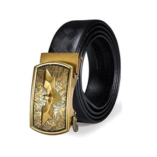 Batman Barry.Wang Leather 1 3/8" Ratchet Belt with 40mm Automatic Sliding Buckle