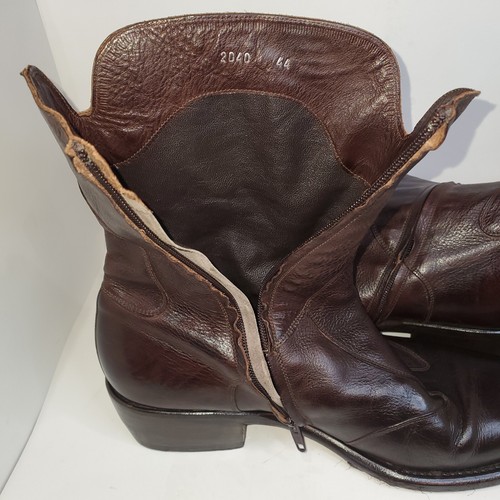 Gianni Barbato Men's Size 11 US 44 EUR Chocolate Brown Pointed Side Zip Boots - Picture 5 of 9
