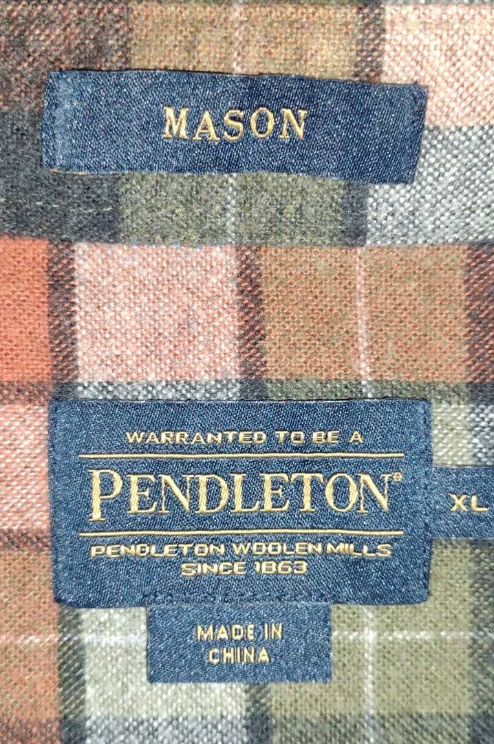 Pendleton Mason Mens Extra Large Multi Color Plai… - image 2