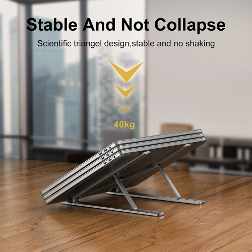 Foldable Laptop Stand for 17-Inch Notebooks Portable Adjustable Computer Bracket
