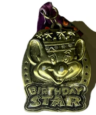 Chuck E. Cheese Birthday Star Medal Necklace July 12 Decor Purple Lanyard