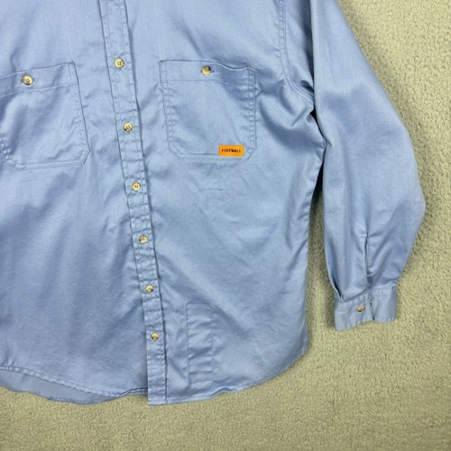 FIREWALL Button Down Shirt Men's Size XLR Blue Flame Resistant Workwear - Picture 9 of 14