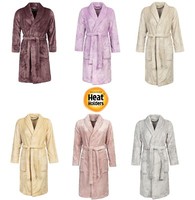 Dressing Gown Womens Soft Thermal Fleece in Many Colours - HEAT HOLDERS - 1 Pack