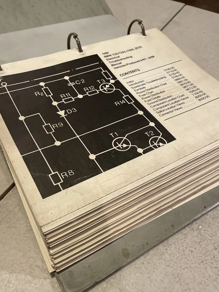 BMW 735i 1988 735iL 750iL (E32) manual eléctrico de solución de problemas OEM  Foto 3 de 4