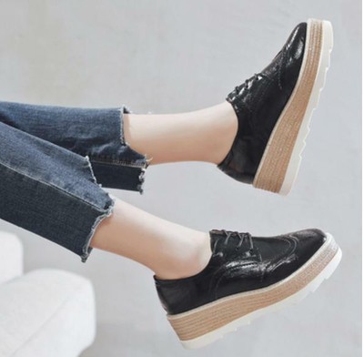 Creeper Shoes Brogue Wingtip Platform 