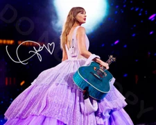 Taylor Swift Auto 8x10 New Eras Tour Reprint Photo Rain Purple Dress Concert