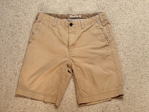 HOWICK MENS SHORTS KHAKI BEIGE TAILORED CHINOS 34 SUMMER