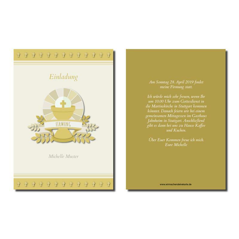 Einladung Einladungskarte Firmung Kreuz