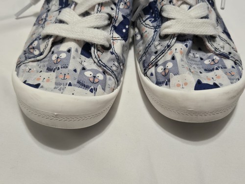 Bobs Skechers Cat Shoes Blue White Memory Foam Women's 6.5 - Picture 9 of 10