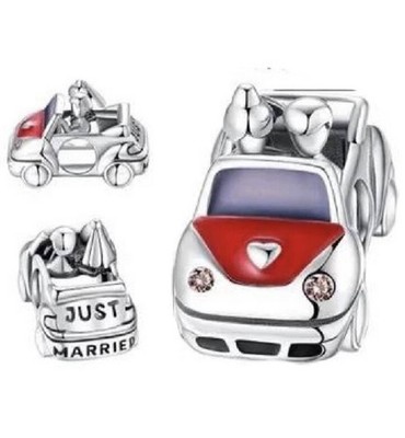 JUST MARRIED HOCHZEITSKÄFER AUTO CHARM   ECHT 925 STERLING SILBER