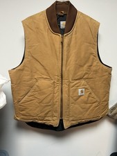 Carhartt Duck Men's Quilted Vest, Size 2XL Carhartt Brown Nice