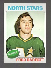 1975-76 Topps Fred Barrett Minnesota North Stars #124 Near Mint or Better