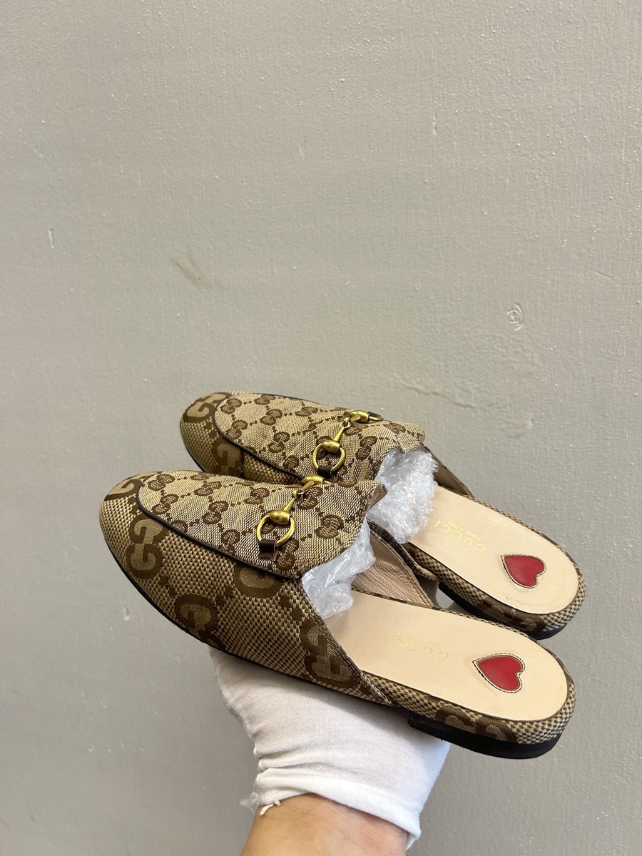 Authentic Gucci Horsebit Princetown Slipper Fake Gucci Beige GG