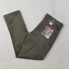 Weatherproof Pants Mens 34x32 Military Green Slim Straight 5 Pocket Stretch