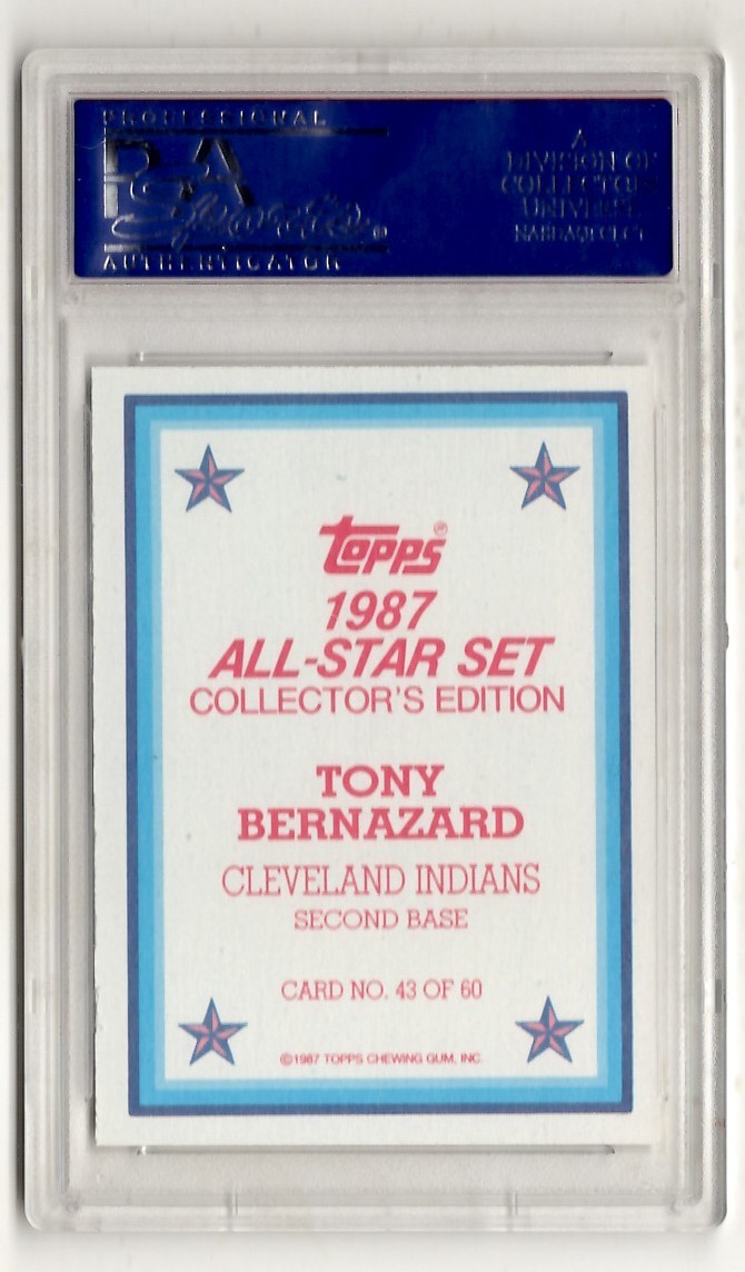 PSA 10 Tony Bernazard 1987 Topps All-Star Glossy #43, Pop 1, Cleveland Indians view 2