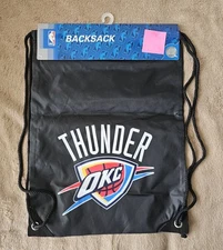 NBA-OKC THUNDER Balck/Multi-Color 14" WIDE X 17" HIGH Cinch Sack/Back Pack 