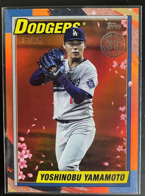 2025 Topps  jersey No. 18/25 Yoshinobu Yamamoto Japan Cherry Blossom Parallel