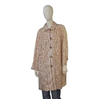 Burberry London Womens Lightweight Coat US 8 IT 42 Beige Deer Print Button Front
