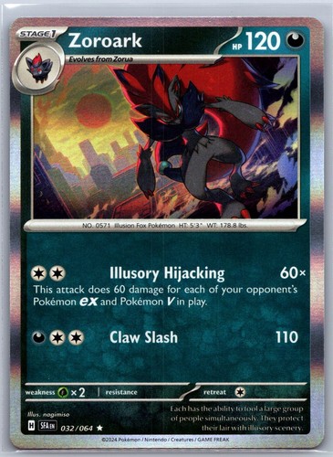 Zoroark 032/064 Rare Shrouded Fable Pokemon Holo Near Mint