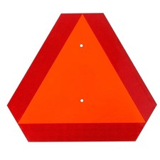 Reflective Slow Moving Vehicle Sign,Slow Triangle 14"x16", Red