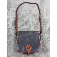 Dooney  Bourke Vintage All Weather Leather Crossbody Saddle Bag Black Tan
