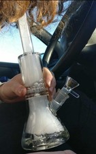 big bong riciclo rig 13,5" alto quattro matrici vetro tubo acqua fumo uovo 18mm arco