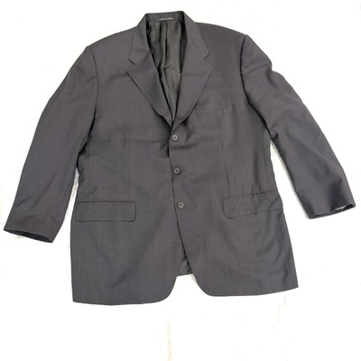 Corneliani Vogue Extrafine Virgin Wool 46R Made In Italy Gray  Plaid Classic
