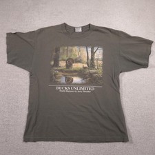 Marathon Apparel Ducks Unlimited Shirt Mens XL Green Turkey Hunting Graphic Tee