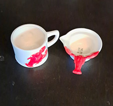 Lobster Ceramic Creamer and Mug Set with "HOT WATER" "MELTED BUTTER"