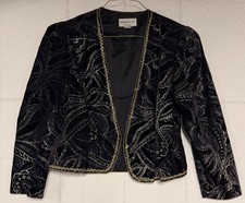 VTG Nah Nah Collections By Jonathan Tait Jacket Size 14 Plum Velvet Gold Lined
