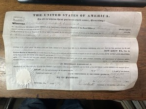1840 - Martin Van Buren - 180 Acres Land Grant - Walworth Co., Wisconsin
