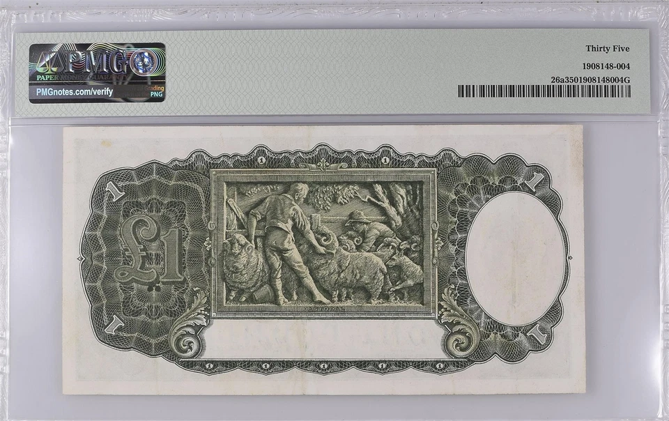 AUSTRALIA Britain 1 pound 1938 PMG 35 VF+ Sheehan & McFarlane George VI #P26a - Image 2 of 4