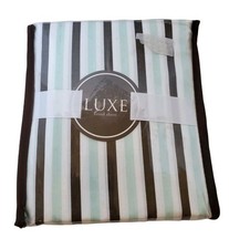 Tiddliwinks Luxe 100 Cotton White, Green  Brown Stripe Fitted Crib Sheet NIP